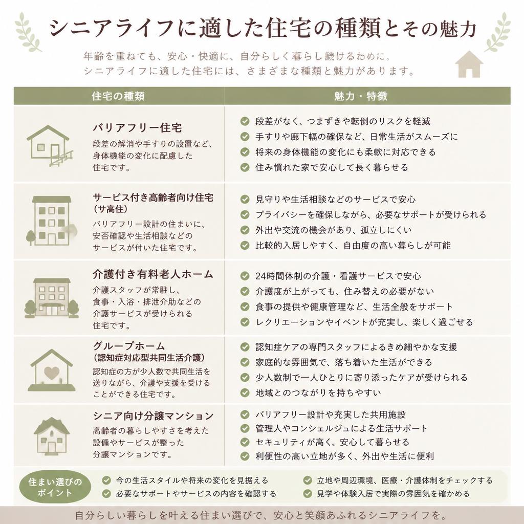 4. シニア向け住宅の種類と特徴