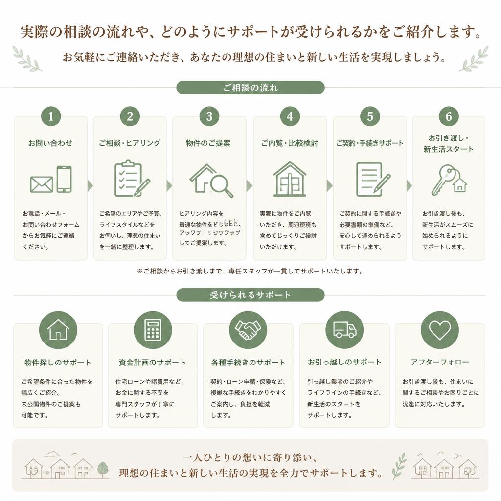 お気軽にご相談を！新しい生活を一緒に作りましょう
